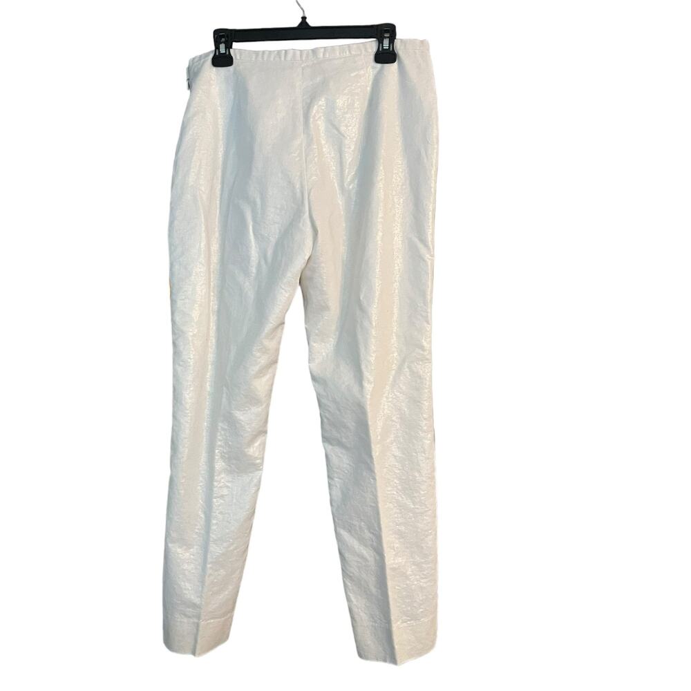 DT Collection White Dress Pants Linen Blend Size 8 Shimmery